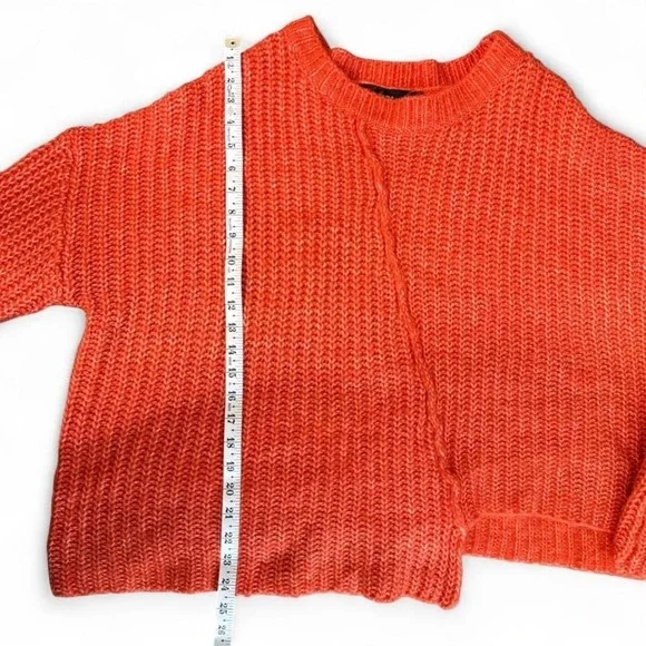 Cozy Oversized size Small Chunky Knit Zara Minimalist Colorful Orange - Picture 3 of 4